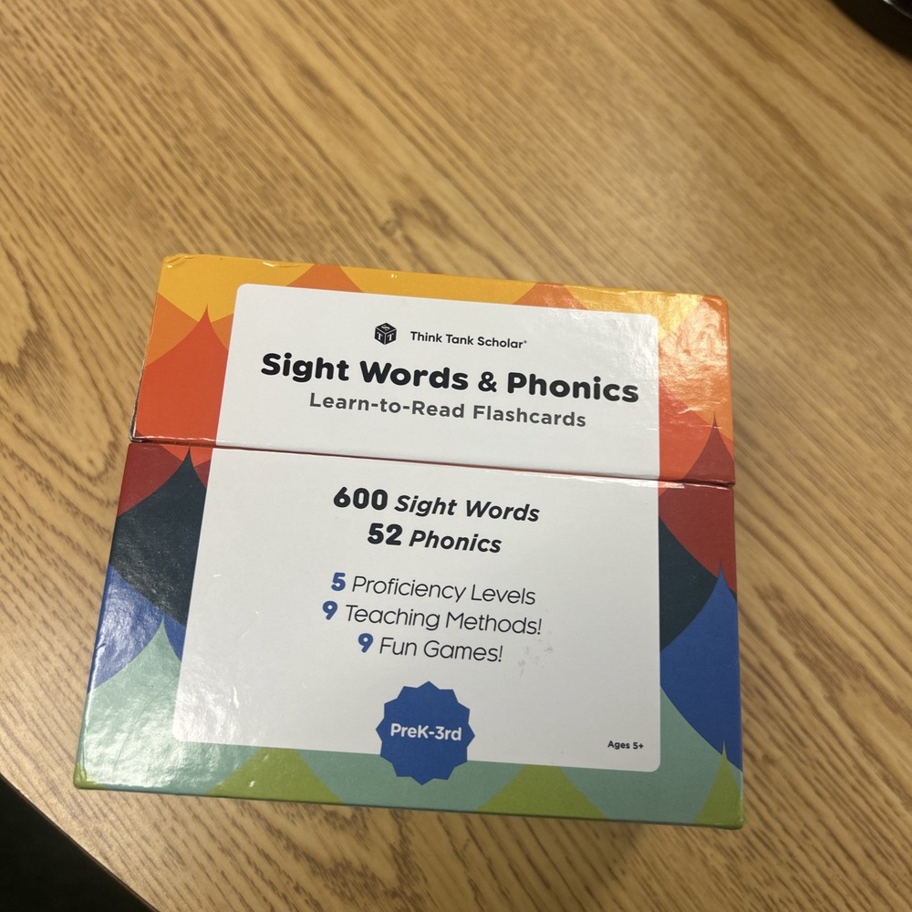 Think Tank Scholar Learn to Read Flashcard 600 Sight Words & 52 Phonics PreK-3rd